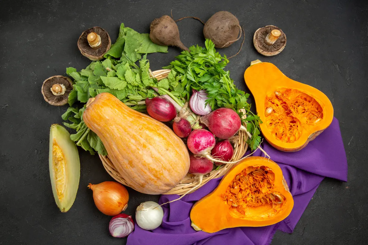 verduras de otoño saludables